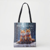 Sac fourre-tout modèle renards mignons dans une fo (Devant)