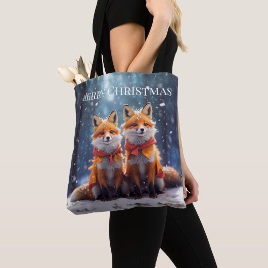 Sac fourre-tout modèle renards mignons dans une fo (De près)