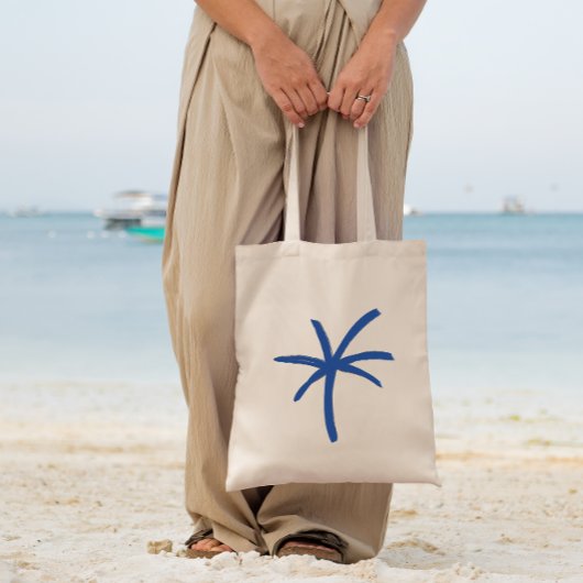 Sac fourre-tout moderne de palmiers peints en bleu