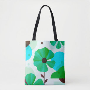 Sac fourre-tout moderne floral vert frais