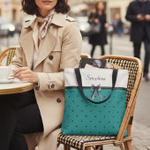 Sac fourre-tout moderne luxe monogramme sarcelle