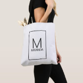 Sac fourre-tout moderne personnalisé avec monogram (De près)