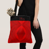 Sac fourre-tout moderne rouge monogramme (De près)