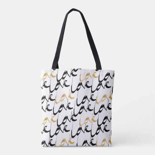 Sac fourre-tout Monogramme Black & Gold Love (Dos)