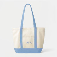 Sac fourre-tout Monogramme bleu poudre personnalis