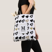 Sac fourre-tout Monogramme Coeur Noir & Or (De près)
