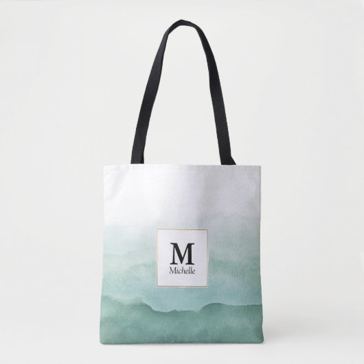 Sac fourre-tout Monogramme des ondulations vertes (Devant)
