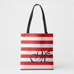Sac fourre-tout Monogramme et rayures - Rouge