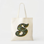 Sac fourre-tout Monogramme initial S Black Daisies (Devant)