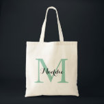 Sac fourre-tout Monogramme initial, vert et noir<br><div class="desc">Un grand sac fourre-tout pour à peu près n'importe qui ! Ce sac est muni d'une grande initiale et d'un nom unique. Ajoutez vos informations sur le formulaire modèle. Utilisez la fonction Personnaliser pour modifier la couleur,  le style,  la taille ou la position de la police.</div>