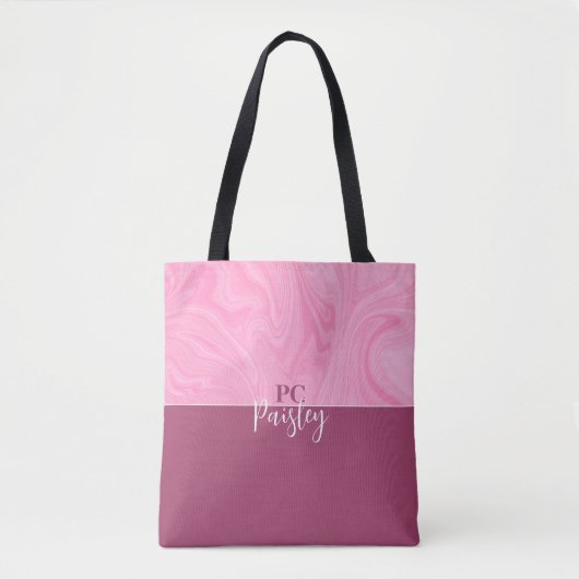 Sac fourre-tout - Monogramme Marbre rose deux tons (Devant)