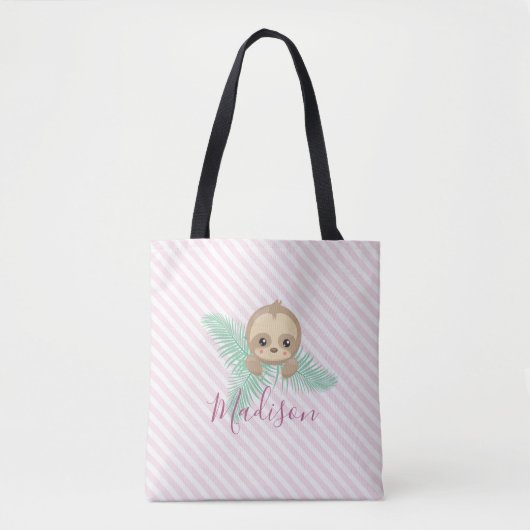 Sac fourre-tout Monogramme mignon rose bébé (Devant)