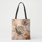 Sac fourre-tout Monogramme Or Et Rose Blanc Person (Devant)