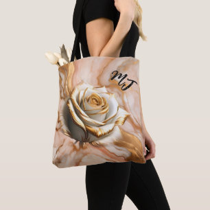 Sac fourre-tout Monogramme Or Et Rose Blanc Person