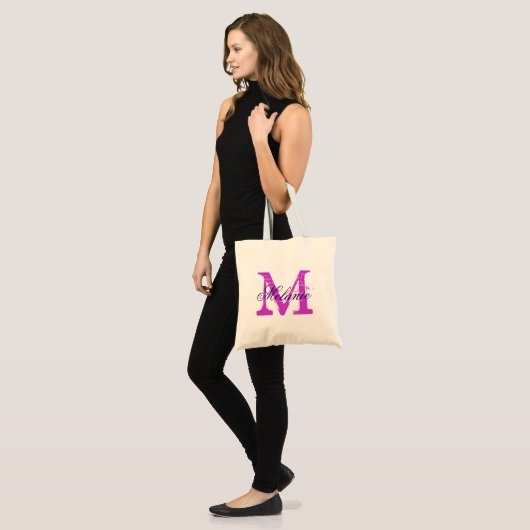 Sac fourre-tout monogramme personnalisé | Orchidée (Devant (modèle))