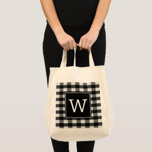 Sac fourre-tout Monogramme plaqué de bison noir