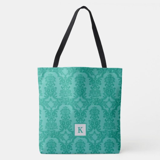 Sac fourre-tout Monogramme Turquoise bleu lisse (Devant)