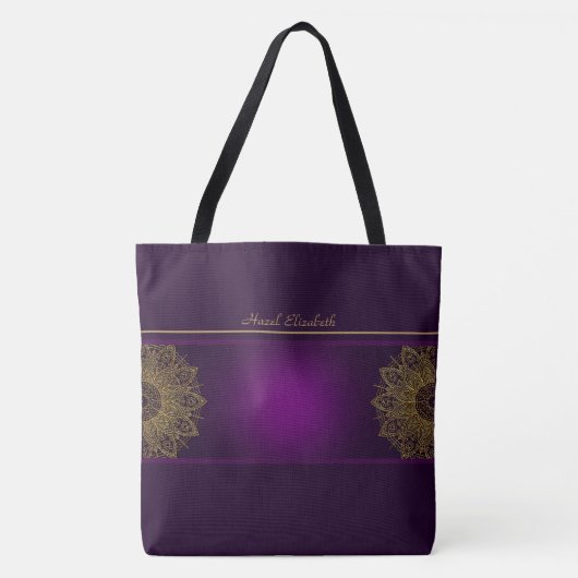 Sac fourre-tout Monogramme violet Mandala Gold (Devant)