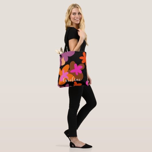 Sac fourre-tout motif à fleurs roses (Sur le modèle)