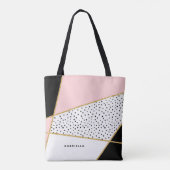 Sac fourre-tout Motif Abstrait rose et noir chic (Dos)
