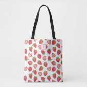 Sac fourre-tout Motif de monogramme fraise (Devant)