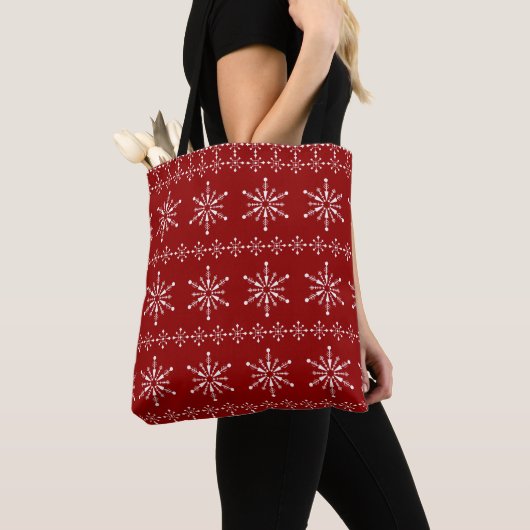 Sac fourre-tout motif de Noël Snowflakes (De près)