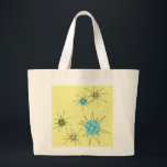 Sac fourre-tout Motif de Starburst atomique jaune<br><div class="desc">Ce sac fourre-tout de motif Yellow Iconic Atomic Starbursts présente des étoiles atomiques emblématiques. C'est vrai ! L'ancienne école, de couleur jaune arrière - plan avec des taches d'or est la toile de fond parfaite pour le céleri turquoise, apaisant, et les cercles kitsch vert poire. Les taches de couleur sont...</div>