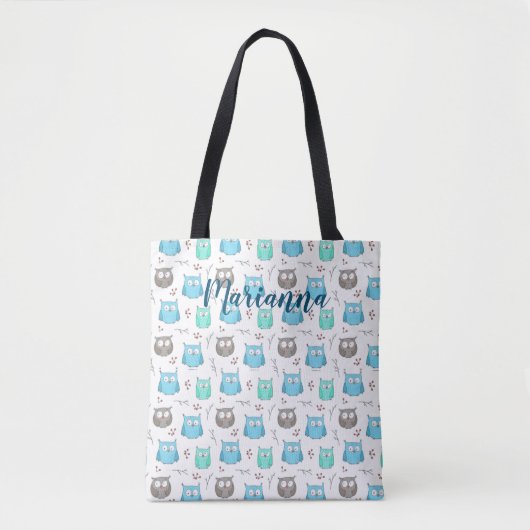 Sac fourre-tout Motif des Chouettes et branches (Devant)