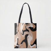 Sac fourre-tout Motif en marbre noir et brun brun  (Devant)