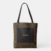 Sac fourre-tout Motif Kente Gold Africain (Dos)