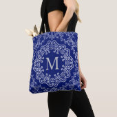 Sac fourre-tout Motif Monogram Blue & Silver Filig (De près)