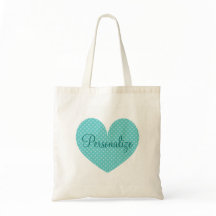 Sac fourre-tout motif pois de coeur personnalisé