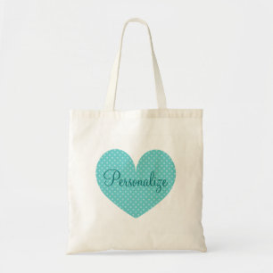 Sac fourre-tout motif pois de coeur personnalisé