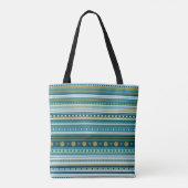 Sac fourre-tout Motif tribal Turquoise Blue Stripe (Dos)