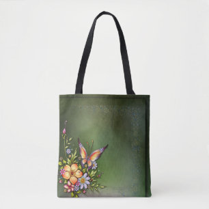 Sac fourre-tout moyen imprimé de fleurs partout