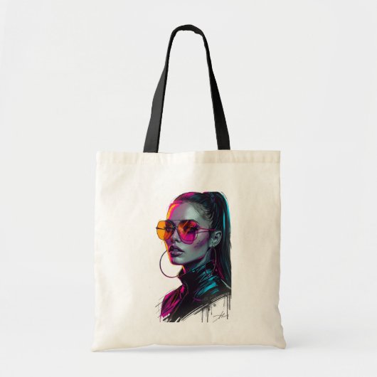 Sac fourre-tout Neon Diva – Conception d'art de ru (Devant)