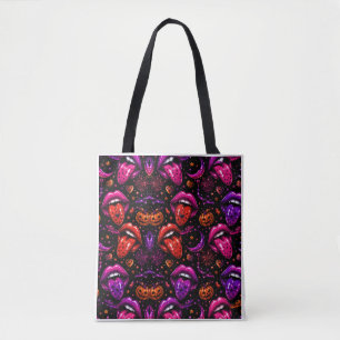 Sac fourre-tout Neon Halloween Lèvres et Langue