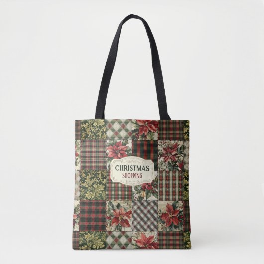 Sac fourre-tout Noël Patchwork vintage (Devant)