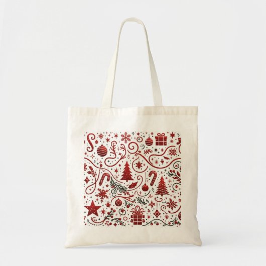 Sac fourre-tout Noël rouge blanc (Devant)