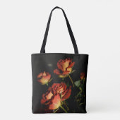 sac fourre-tout noir avec Roses rouges (Dos)