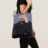 Sac fourre-tout noir et blanc (De près)