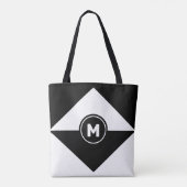 Sac fourre-tout noir et blanc Abstrait moderne (Dos)