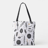 Sac fourre-tout noir et blanc Boho Basic (Dos)