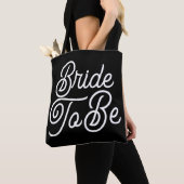 Sac fourre-tout noir et blanc 'Future mariée' (De près)