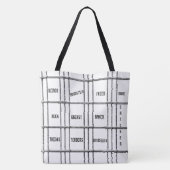 Sac fourre-tout noir et blanc Plus de poulet (Dos)