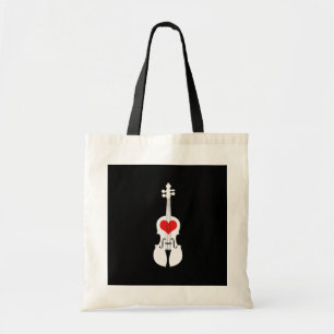 Sac fourre-tout noir frais à violon avec le coeur