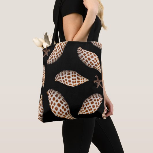 Sac fourre-tout noir Junonia Seashell (De près)