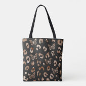 Sac fourre-tout noir léopard des papillons (Dos)