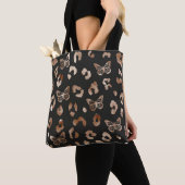 Sac fourre-tout noir léopard des papillons (De près)
