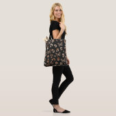 Sac fourre-tout noir léopard des papillons (Sur le modèle)